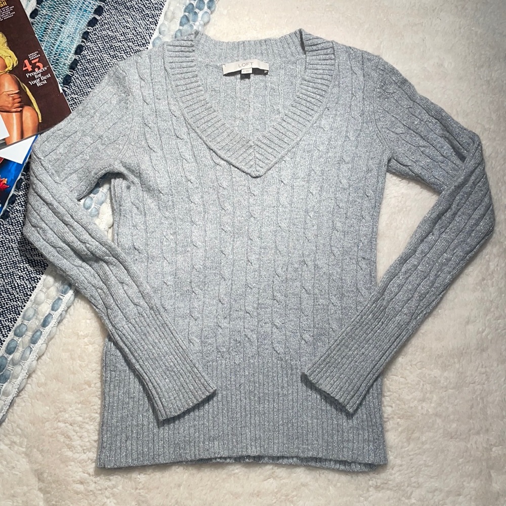 LOFT Sweater (Gray/Silver)